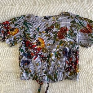 Striped and floral shirt